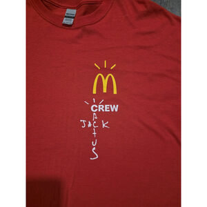 Travis Scott X Mcdonald's Cactus Jack Crew Member Shirt Adult 2XL Red